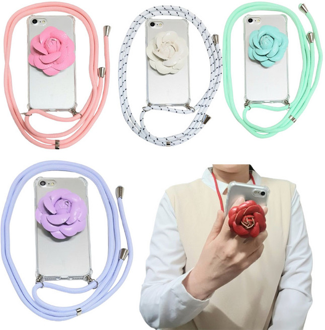 갤럭시S10 5G SM-G977N 손가락걸이 거치그립 목걸이스트랩 길이조절 크로스넥스트랩 실리콘방탄젤리 휴대폰 케이스