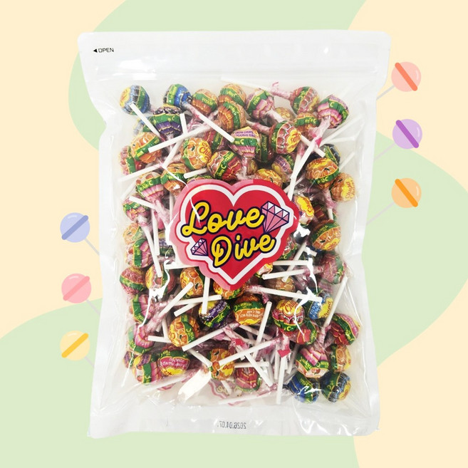 츄파춥스 대용량 막대사탕 120개입 (9.3g x 120개) 선물세트 (6가지맛 랜덤), 1개, 1.116kg