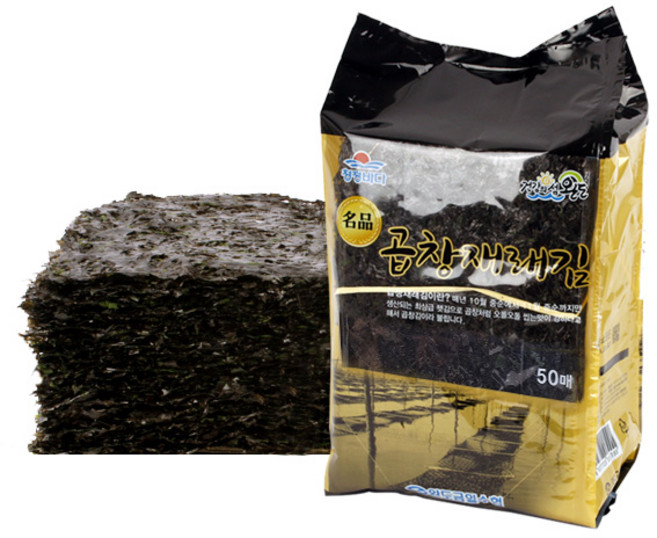 [완도금일수협] 청정바다 곱창재래김 50매(1봉), 1개