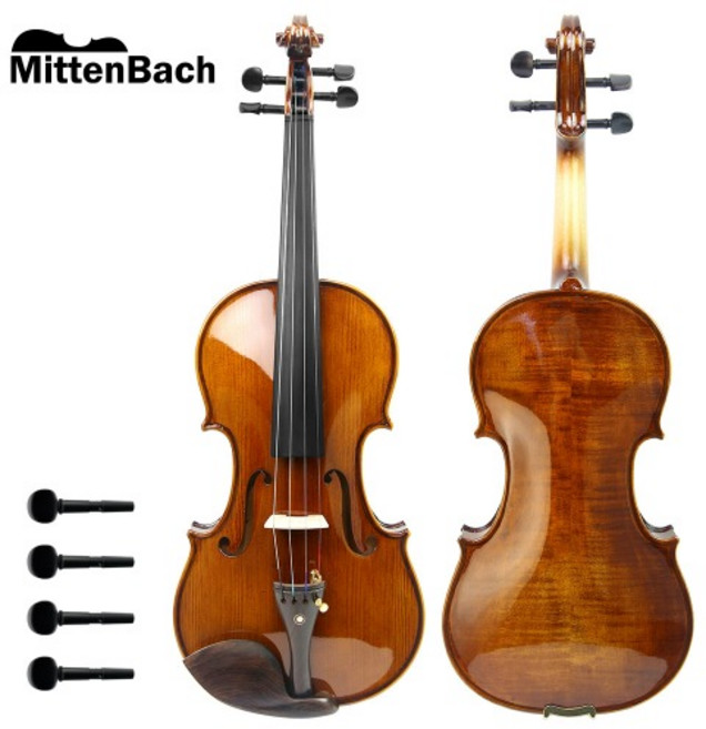 미텐바흐 바이올린 MBV-350ES 이지펙 장착 수제 연습용 입문용, 기본현