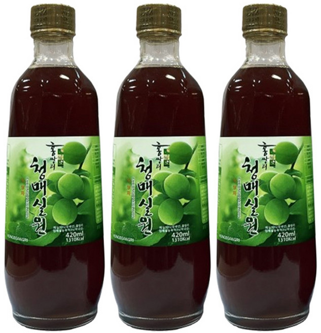 홍쌍리 청매실원 매실청 매실진액 발효매실, 420ml, 3개