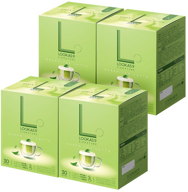 루카스나인 시그니처 그린티라떼, 18.9g, 30개입, 4개