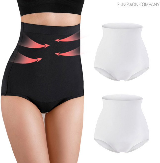 이너퀸 프리수 S-6XL 빅사이즈 보정 하이웨스트 뱃살 똥배 팬티 바디쉐이퍼 하의 2208보정팬티 2매세트