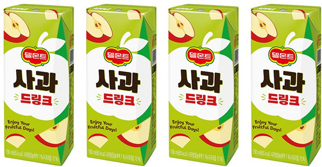 팩사과 190MLx4입델몬트, 190ml, 4개
