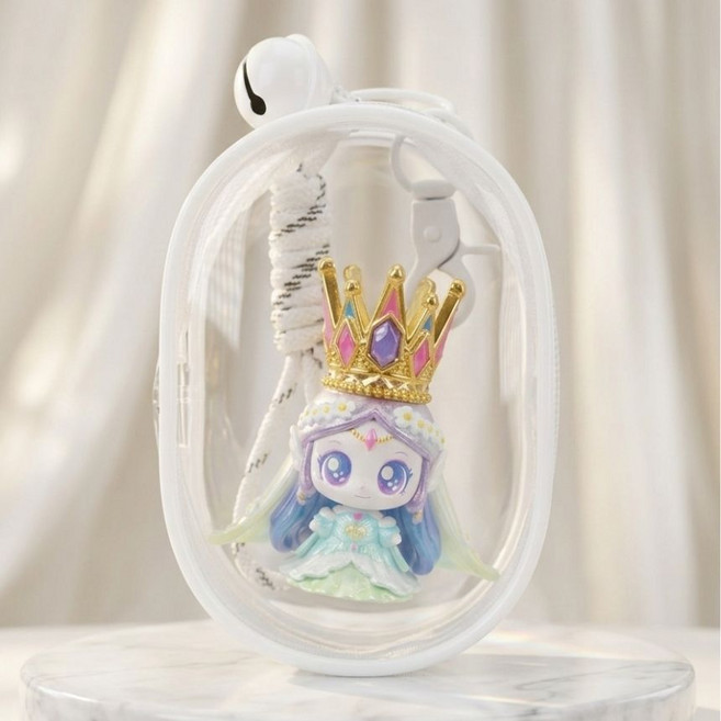 라리브느르 투명파우치 미니 소지품 케이스 로프키링방울포함 어린이집 유치원소품