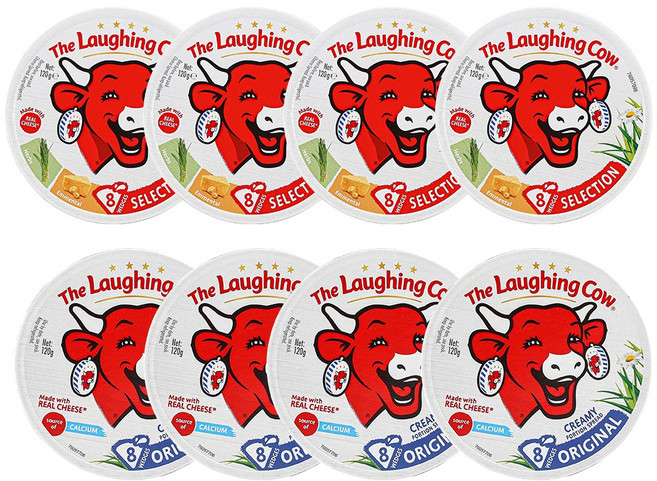 래핑카우 세모포션 치즈 8P 플레인4팩 에멘탈앤허브4팩 총8팩, 8개, 120g