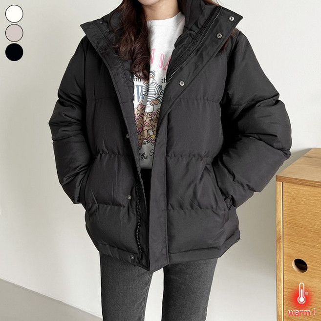 바비팩토리 여성용 푸퍼 패딩 겨울점퍼 빵빵 하이넥 오버핏 패딩