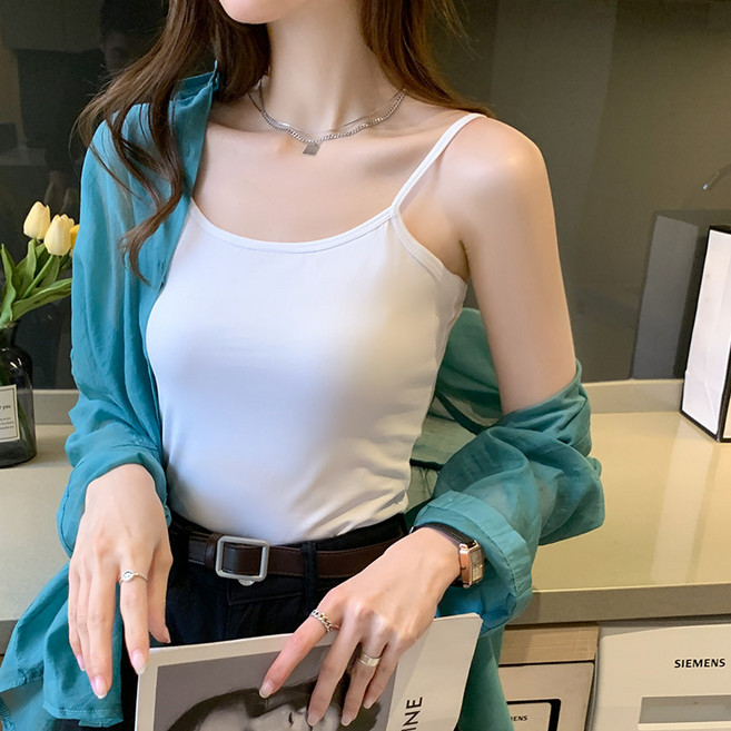 抹胸純棉小吊帶女內搭2026新款遮副乳防走光外穿打底辣妹修身背心