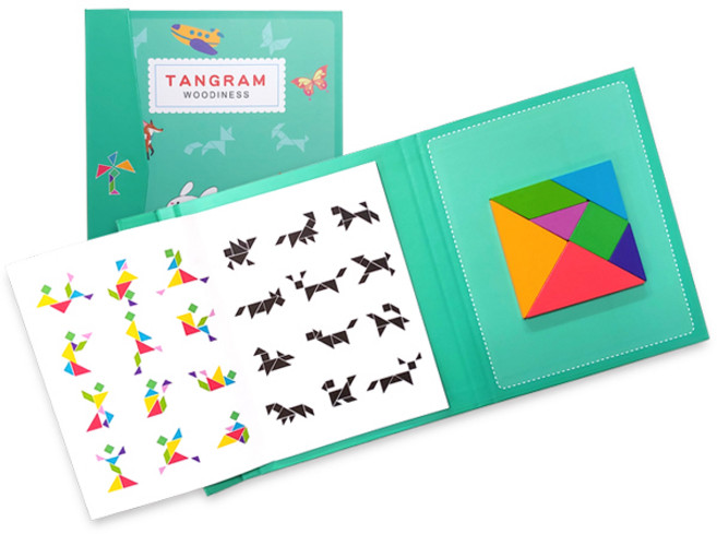 꼬마천사 원목 자석 칠교놀이 칠교판, 1개