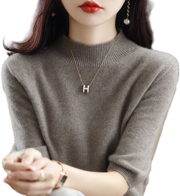 반팔 반팔목티 여성 봄 여름 여름티 모크넥 니트티 반팔티 반팔티셔츠 터틀넥 니트티셔츠 티셔츠 가을 여자 목 봄티 봄티셔츠 기본티 반폴라 라운드티