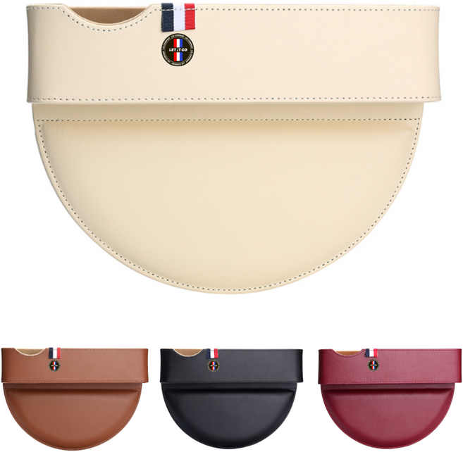 LIG 고급형 가죽 차량용 틈새 수납함 사이드 포켓 보급형 사이드 포켓, 1.블랙(고급형)