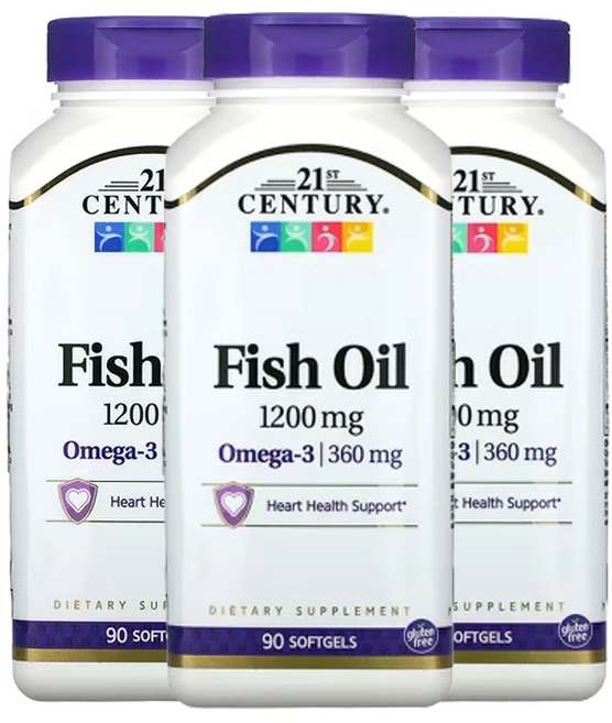 21세기센츄리 피쉬 오일 1 200mg 소프트젤 90정, 3팩 - 쿠팡