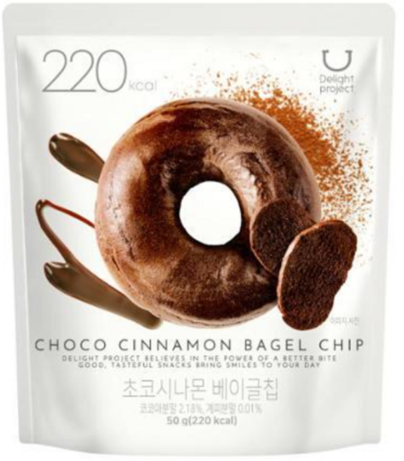 딜라이트 프로젝트 베이글 칩 초코시나몬, 50g, 3개