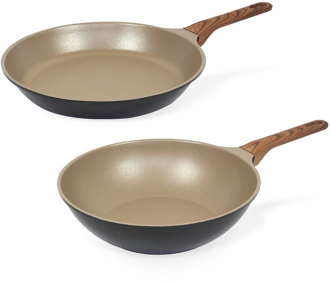 셰프리아 이지데이 모카블랙 프라이팬 2종 세트, 1세트, 프라이팬28cm+궁중팬28cm