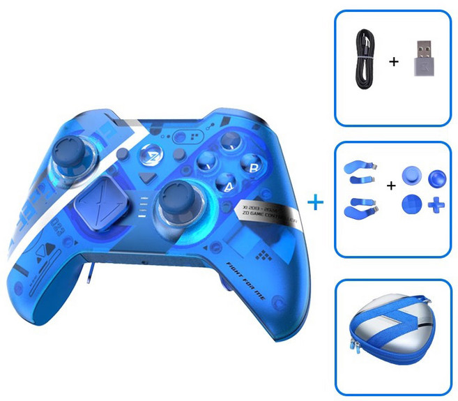 ZD O+ 징동 오플러스 엘리트 게임패드 스위치 모바일 FPS 블루투스 Steam, 7. ZD O+ 블루에디션 + 파우치