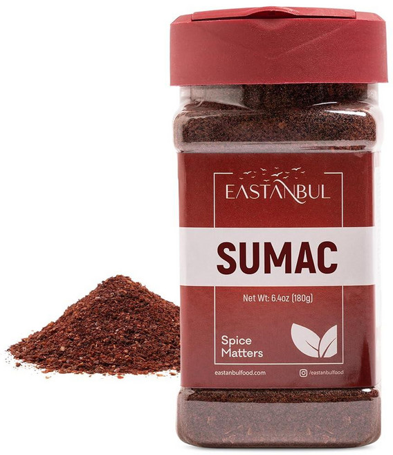 Eastanbul Sumac Spice 181.4g(6.7온스) 옻나무 갈기 지중해 요리 및 중동 요리를 위한 신선한 농장 터키 향신료 시즈닝 자타르와 같은 터키 시즈닝, 1개, 181.4g