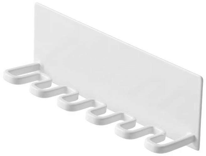 투데이리빙 무타공 심플 5구 칫솔 걸이 양치컵 치약 면도기 꽂이 거치대 욕실 공중부양 부착형 수납형 정리대, 1세트, 화이트