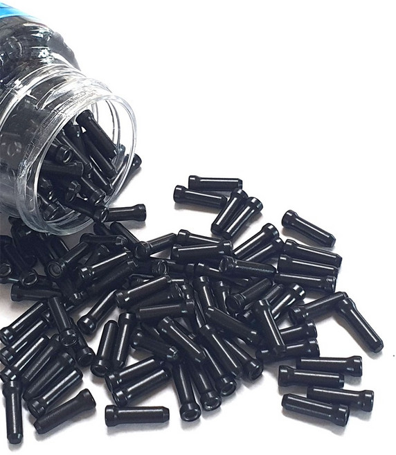 원폴뎀 자전거 브레이크 변속기 와이어 속선 마감재 엔드캡, 50개, 블랙