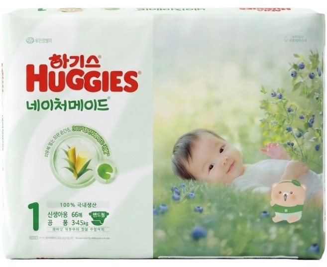 하기스 NEW 네이처메이드 밴드형 기저귀 아동공용, 1단계, 66매
