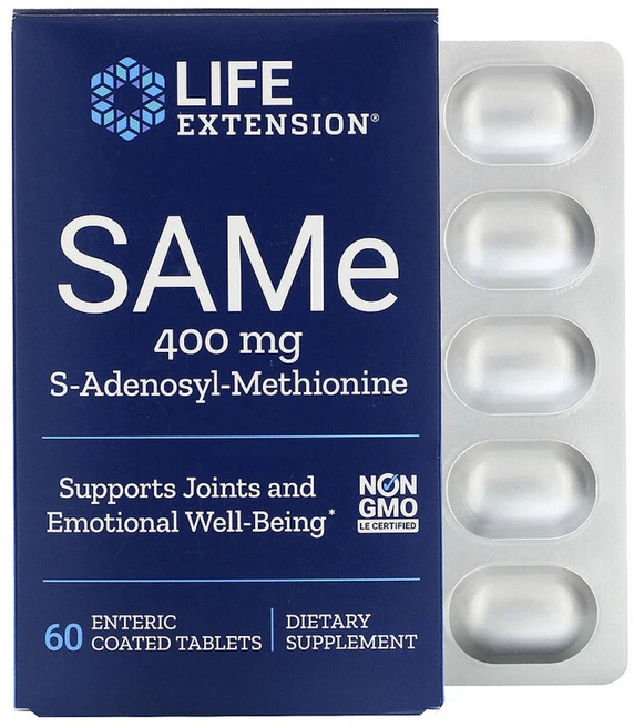 라이프익스텐션 SAMe 400mg S-아데노실-메티오닌 엔테릭 코티드 타블렛, 60정, 1개 - 쿠팡