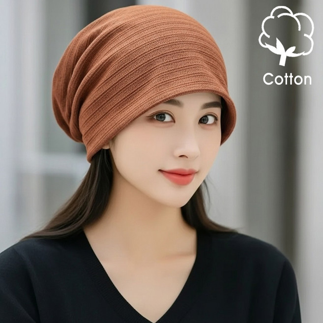 부드러운 비니모자 항암모자 사계절 순면 남녀공용 통기성 좋은 편한모자