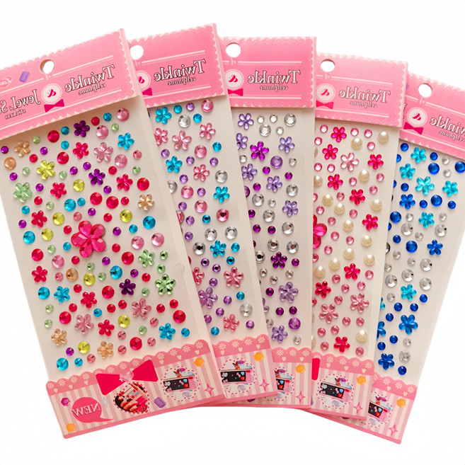 보석스티커 큐빅스티커 세트 반짝이는 하트보석스티커 보석스티커북 DIY, 매화 모양