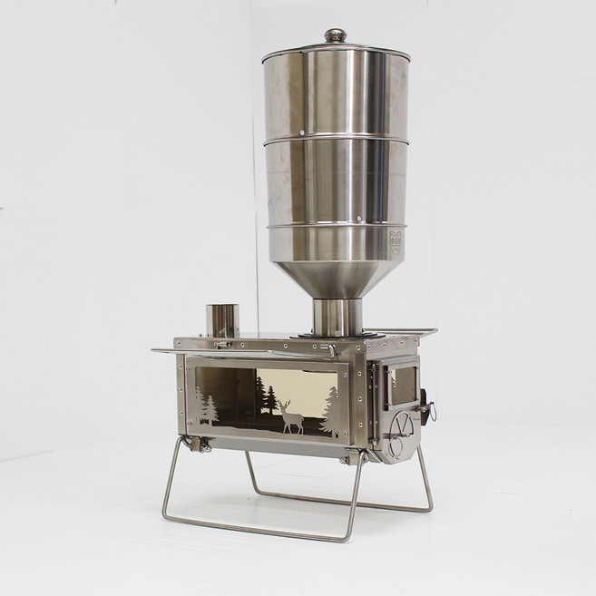 다잡 캠핑 화목난로 듀얼스토브 펠렛난로 펠릿 캠핑용 불멍, 듀얼스토브 본체+펠렛연소기