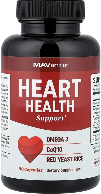 MAV Nutrition 심장 건강 지원 캡슐 90정 Nutrition (MAV 뉴트리션), MAV Nutrition, 심장 건강 지원, 캡슐 90, 1, 90 - 쿠팡
