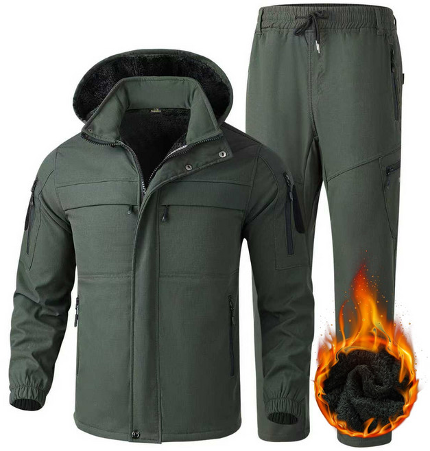 [ANYOU] 겨울 남성 방풍 방수 트기모 보온 상하 세트 방한복 웜 아웃도어 작업복 노동보호복 멀티포켓