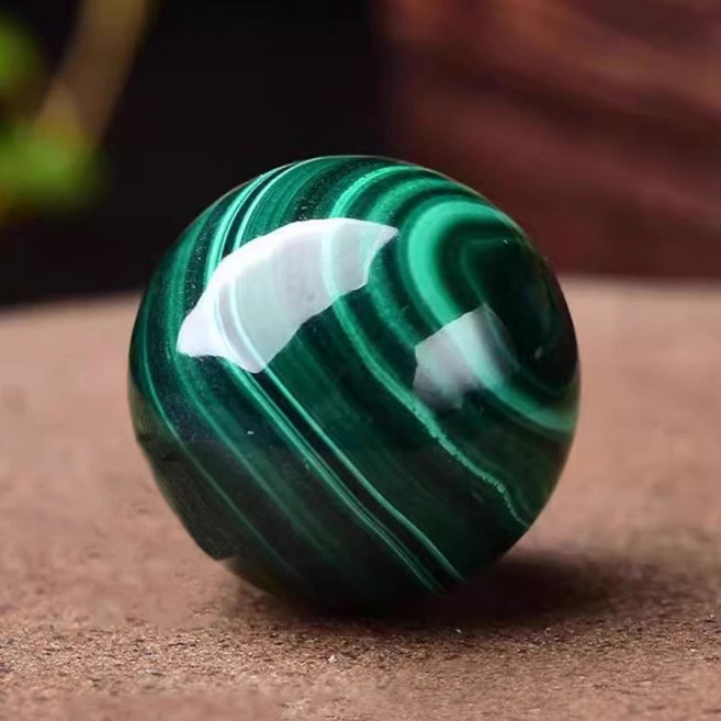 天然孔雀石圓球擺件, 孔雀石球直徑2.5cm