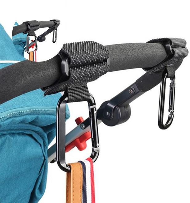 유모차훅 대형 사각비너 유모차 가방 걸이 고리 2개, 본상품