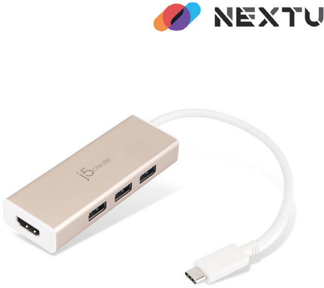 넥스트 USB C타입 to 3포트 4K HDMI 멀티허브 USB 허브 NEXT-JCH451, 혼합색상