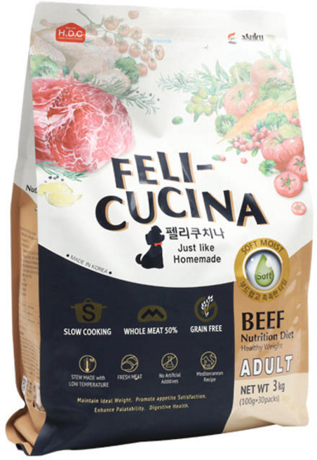 아스쿠 펠리쿠치나 강아지 습식사료 애견 소프트사료, 소, 3kg, 2개