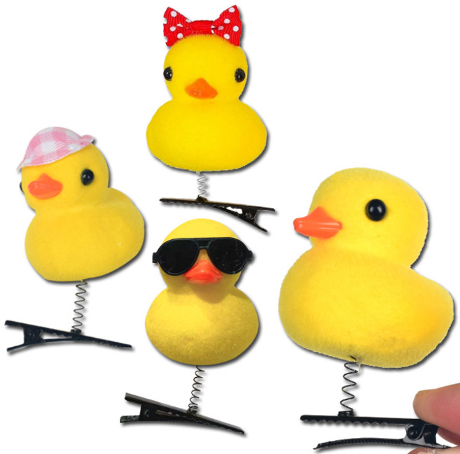 오리 머리핀 헤어핀 오리핀 집게 스프링 핀 안테나 삔 체육대회 어린이집 유치원 선물 답례