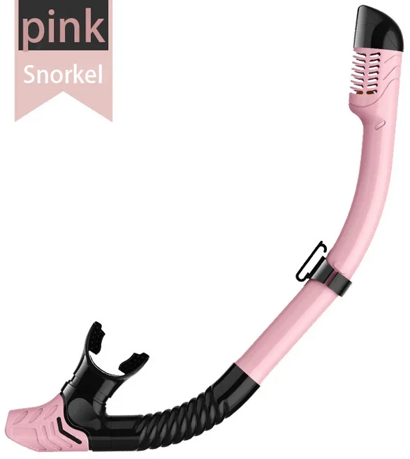 드라이 스노클 튜브 이지 브레스 스쿠버 다이빙 스플래시 가드 탑 밸브 수영 수중 장비 성인 어린이 남성, 02 Pink