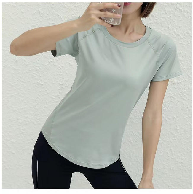 서진맘 여성 슬림핏 반팔 요가 상의 필라테스복