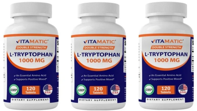 비타매틱 L 트립토판 1000mg 120정 x3, 3 Bottles, 3병 - 쿠팡