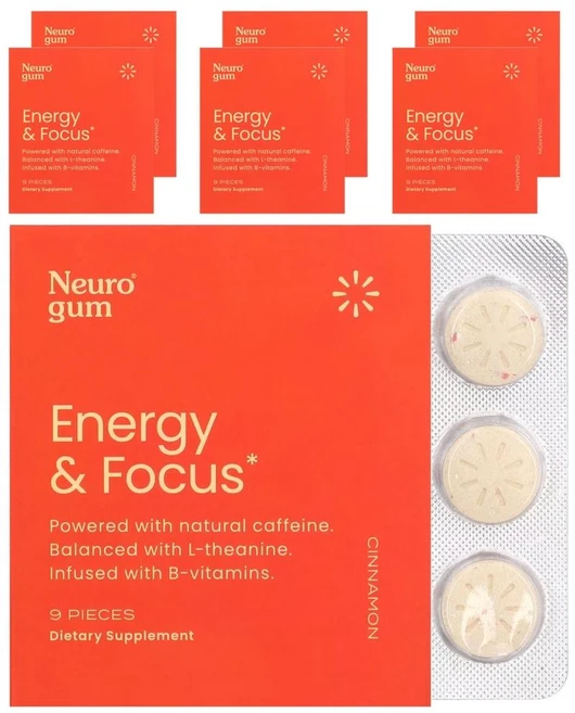 뉴로검 에너지 & 포커스 시나몬 6팩 NeuroGum Energy & Focus Cinnamon 9정 - 쿠팡
