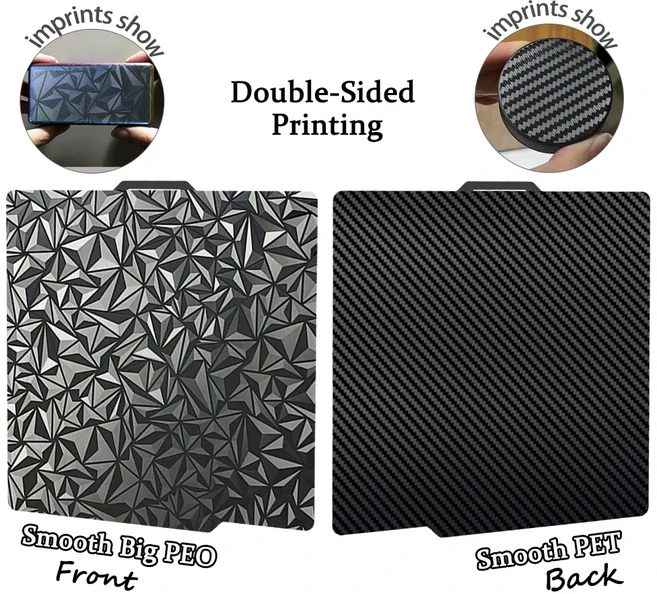 주업파인 바무랩 빌드 플레이트 257x257mm 스프링 스틸 시트 X2D P2S A1 X1C P1S 3D 프린터, 10 Big PEO PET, 03 No QR Code and Mat