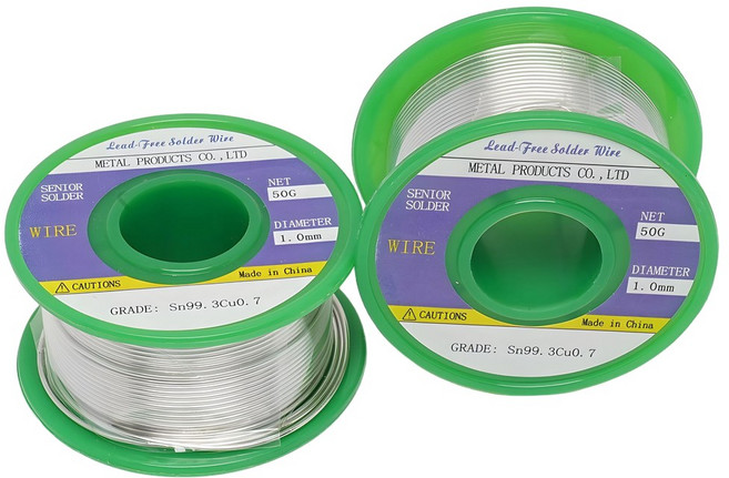 납땜용 실납 와이어 친환경 무연납 Sn99.3 Cu0.7, 2개, 50g 1.0mm