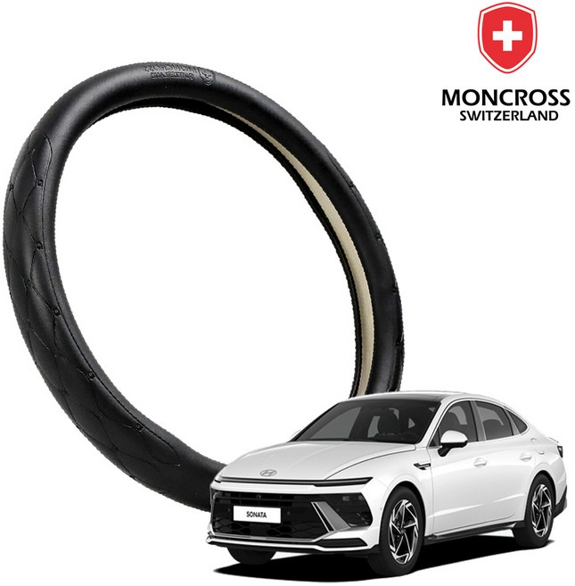 딜온 몽크로스 프리미엄 엠보 퀼팅 핸들커버, 쏘나타 블랙