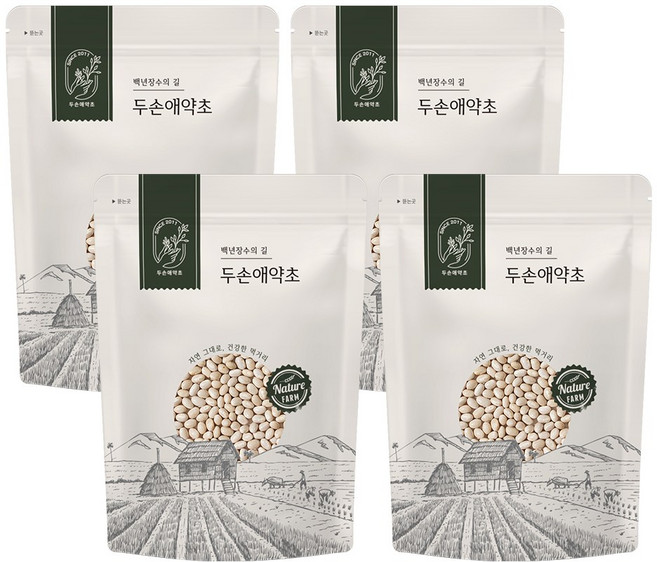 두손애약초 캐나다 흰강낭콩 흰강남콩 화이트 키드니빈, 4개, 1kg