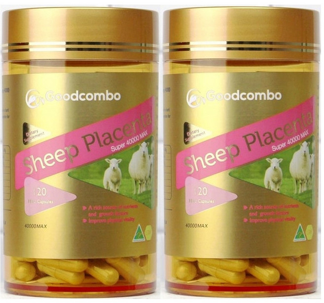 Goodcombo 굿콤보 호주 플라센타 양태반 40000mg 120캡슐 2팩, 120정