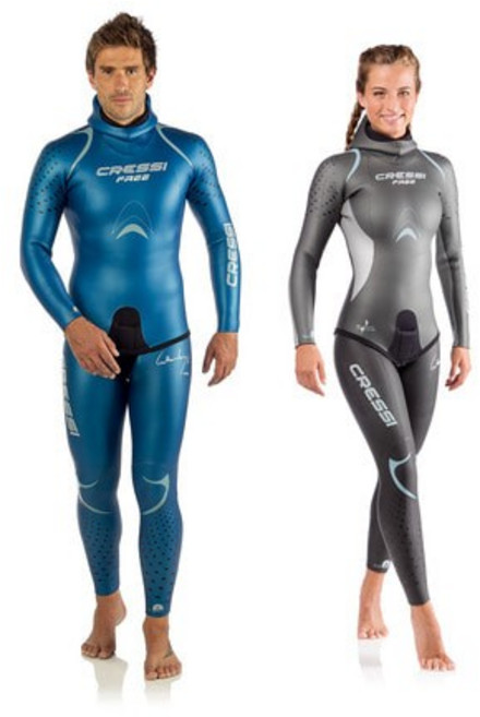 크레씨 프리 3.5mm 투피스 슈트 프리다이빙 해루질 바다수영, 여성용/블랙