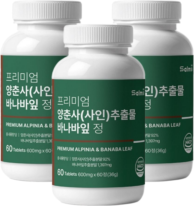 [딜라이트케어] 프리미엄 양춘사추출물 바나바잎정 600mg, 3개, 60정