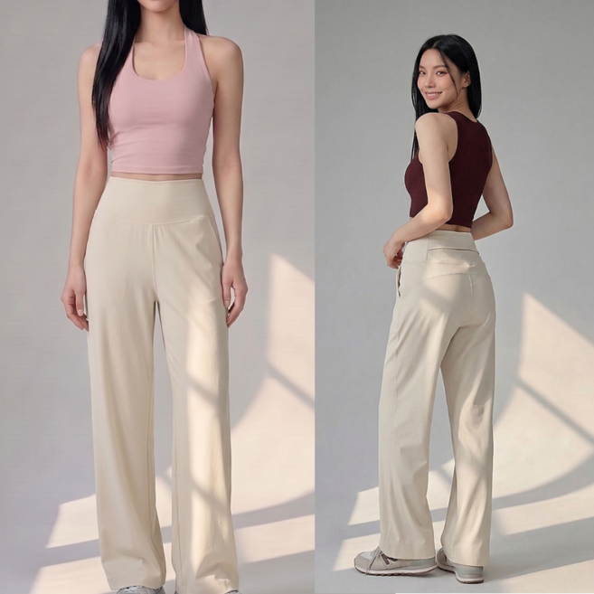 미사813 여성 요가바지 필라테스 운동복 바지 폰주머니 하이웨스트 밴딩 와이드 부츠컷 레깅스