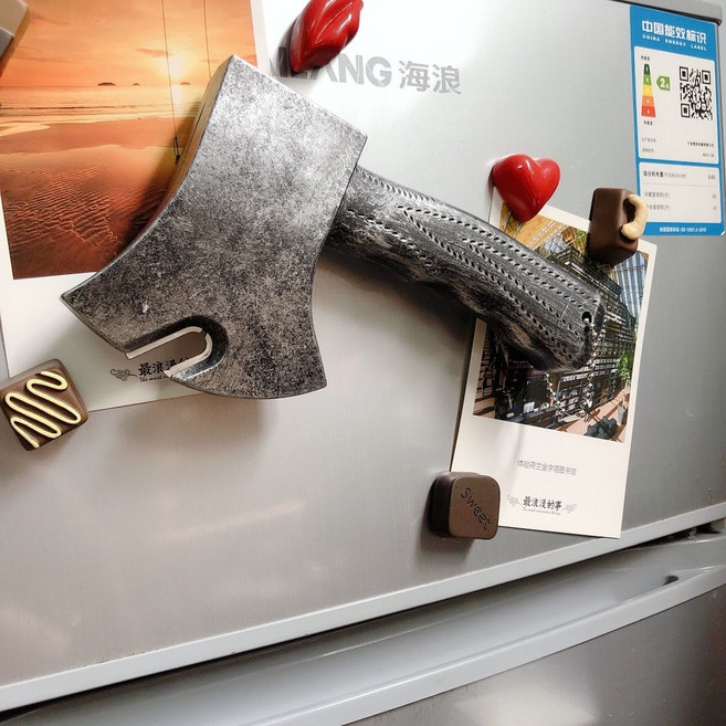 YCM 雷神之錘造型啤酒開瓶器 創意磁吸冰箱貼, 1個, 小斧頭開瓶器（帶磁冰箱貼）