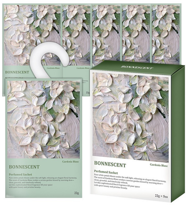 보네센트 샤쉐 옷장 방향제, 22g, 5개, 가드니아블랑