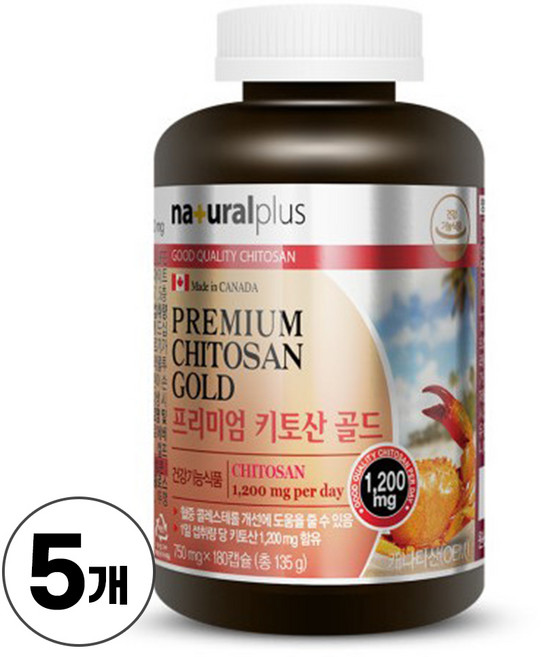 프리미엄 키토산 골드, 180정, 5개