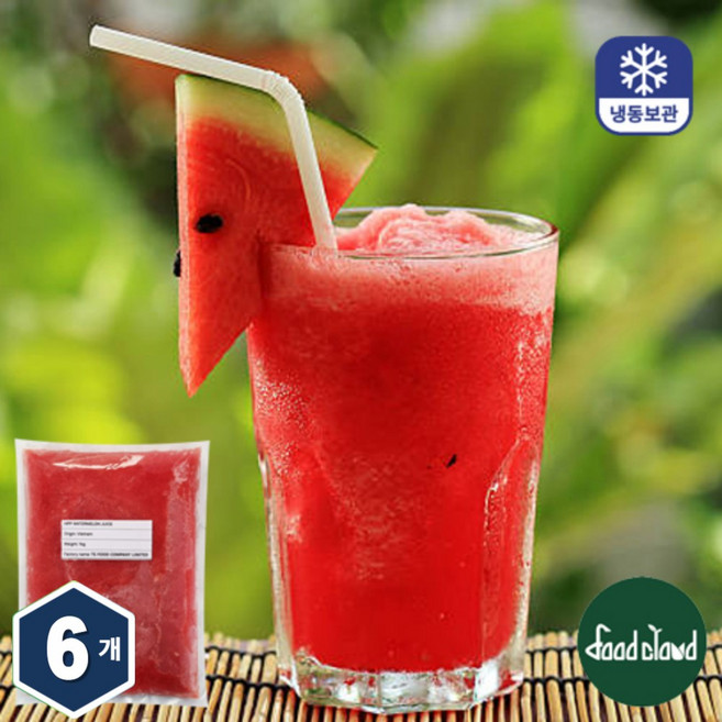 땡모반 리얼 착즙 100% 냉동 수박 주스, 6개, 1kg